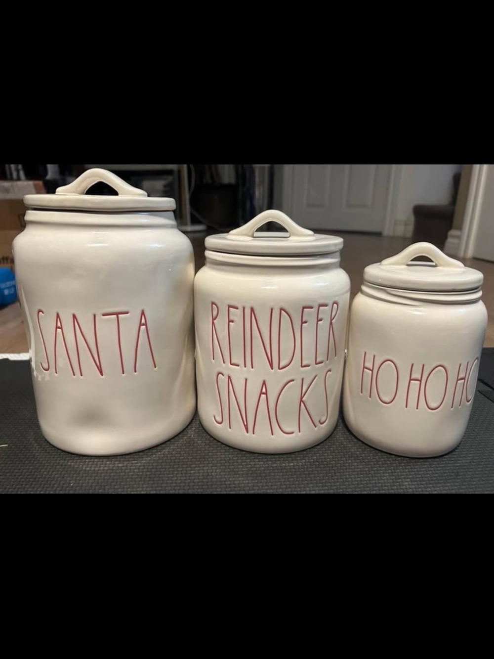 Rae Dunn Christmas canister set